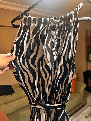 m Beden Zebra elbise