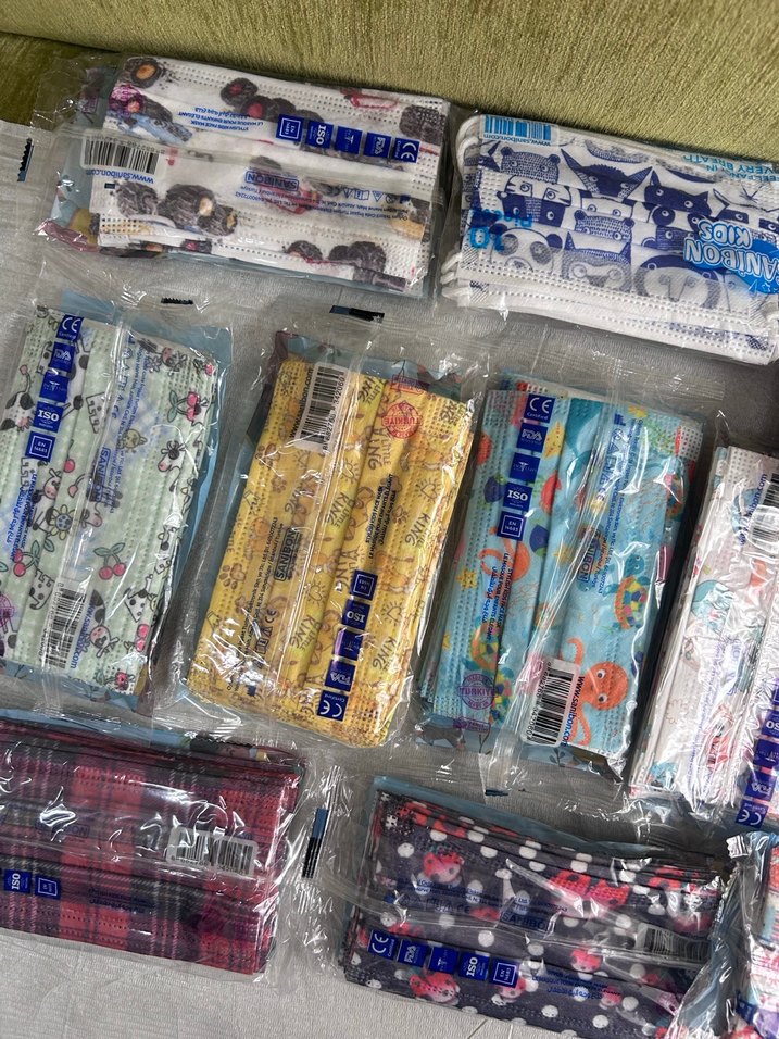 Renkli Baskılı Çocuk maske - Görsel 3