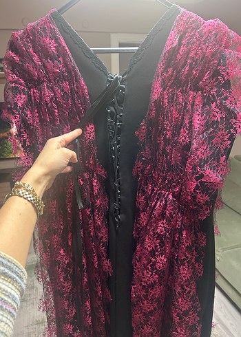 Pembe detay elbise - Görsel 4