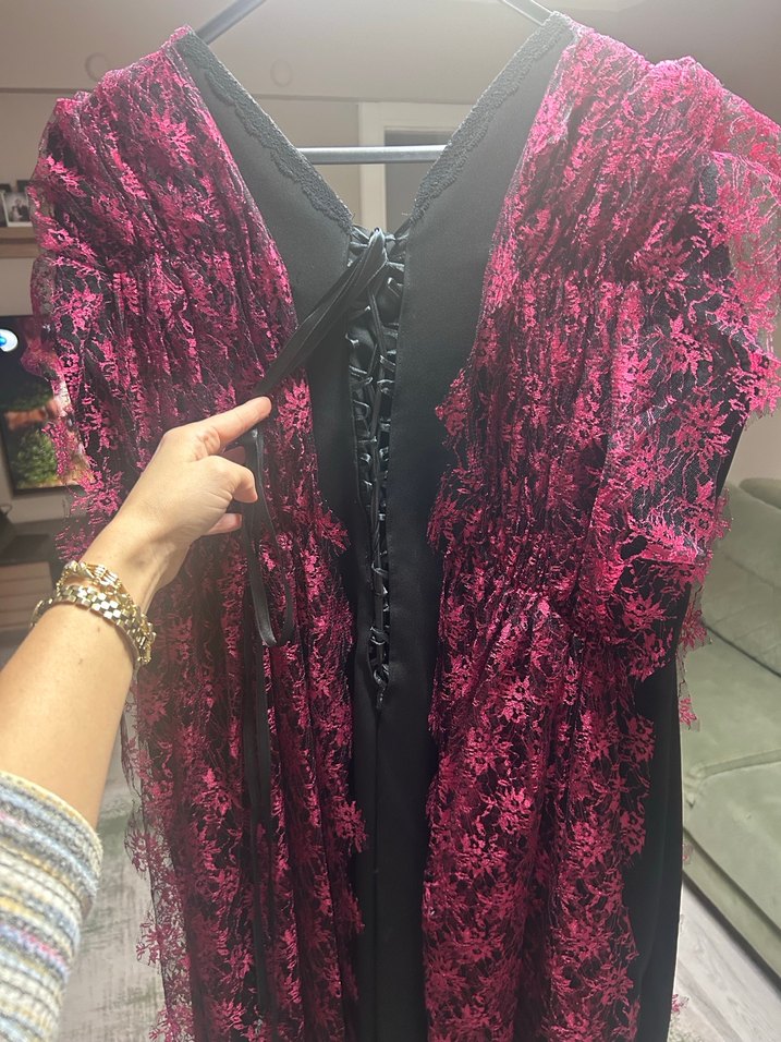 Pembe detay elbise - Görsel 4