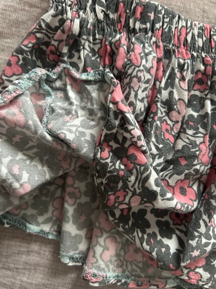 Kız çocuk Çiçekli Fırfırlı Mini Etek - Görsel 2