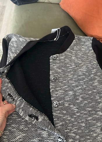 Düğmeli Gri Kadın Ceket - Görsel 3