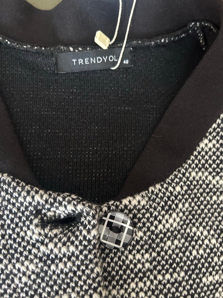 Düğmeli Gri Kadın Ceket - Görsel 2