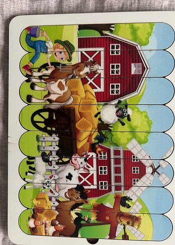 Çocuklar için Renkli 2'li ahşap Puzzle Seti - Görsel 2