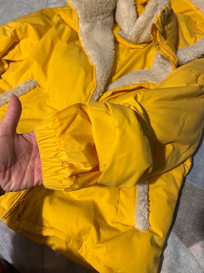 Sarı Kürklü Kadın Kışlık Mont - Görsel 5