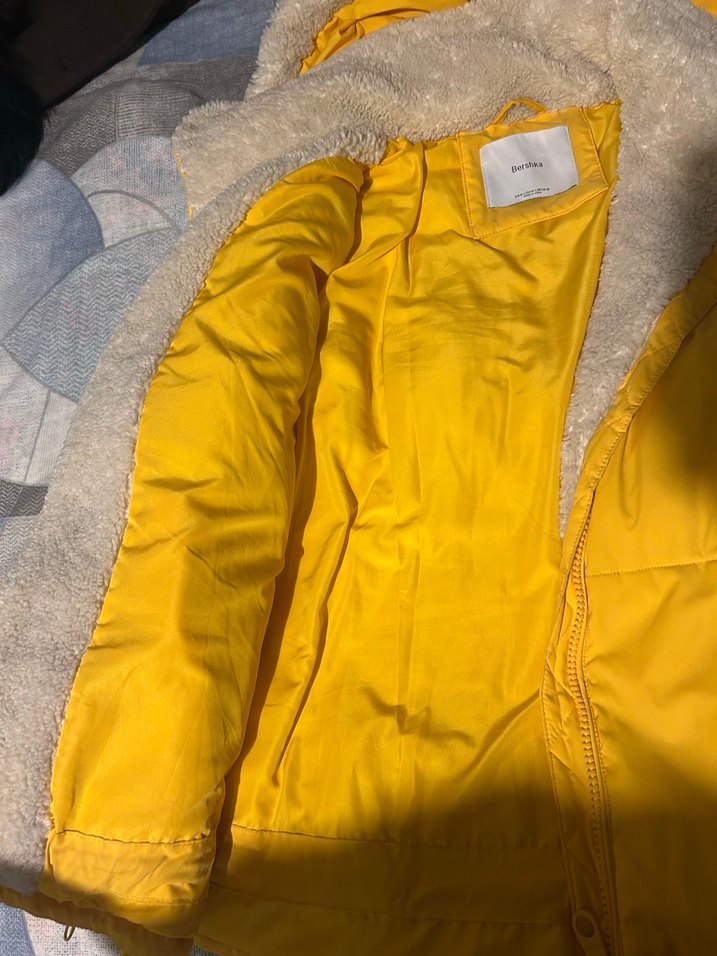 Sarı Kürklü Kadın Kışlık Mont - Görsel 3