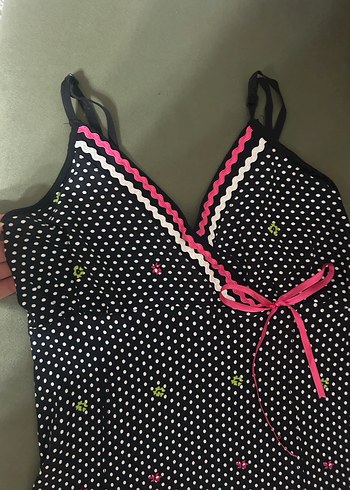 Çiçek Desenli Uzun Askılı elbise - Görsel 2