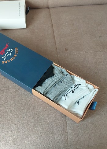 paul shark yachting 0 beyaz gri siyah çorap - Görsel 2