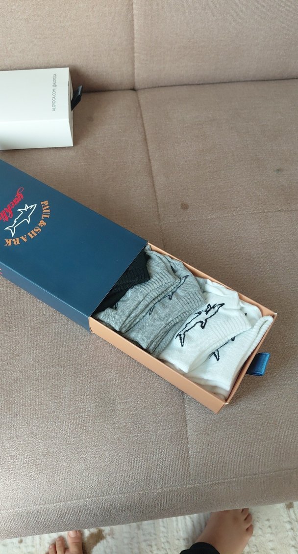 paul shark yachting 0 beyaz gri siyah çorap - Görsel 2