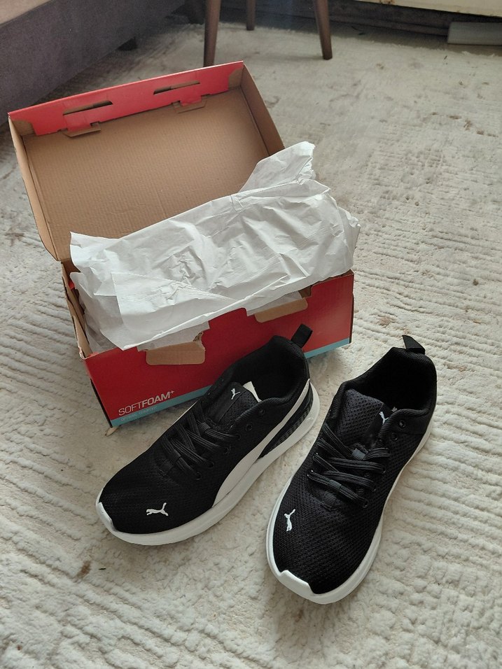 PUMA ORİGİNAL 0 KAPALI KUTU SİYAH BEYAZ 38.5 AYAKKABI. - Görsel 2