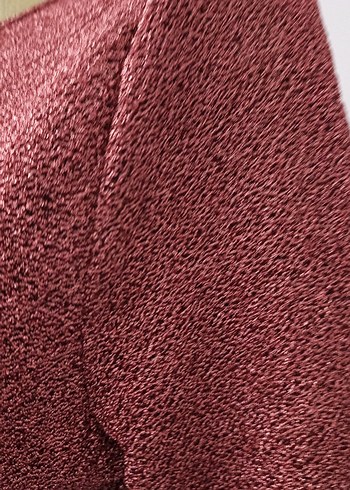 Bordo V Yaka Uzun Kollu Mini Tulum - Görsel 6