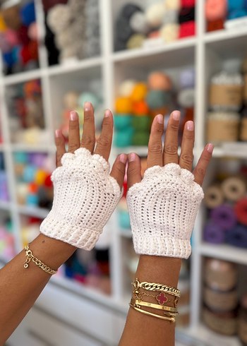Örgü Bohem patili Kadın Eldiveni - Görsel 2