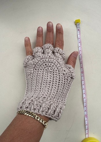 Örgü Bohem patili Kadın Eldiveni - Görsel 11