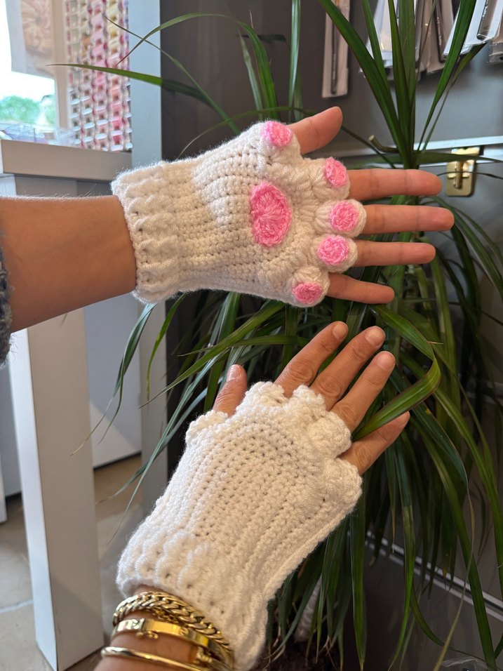 Örgü Bohem patili Kadın Eldiveni - Görsel 3