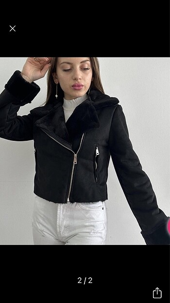 Diğer Look kıvırcık siyah ceket