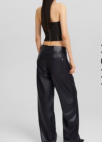Bershka deri pantolon 