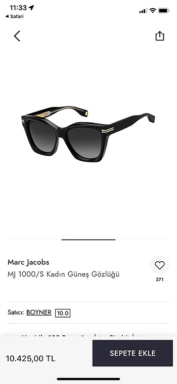 Marc jacobs güneş gözlüğü