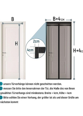 Beden Mıknatıslı kapı sinekliği 90×210