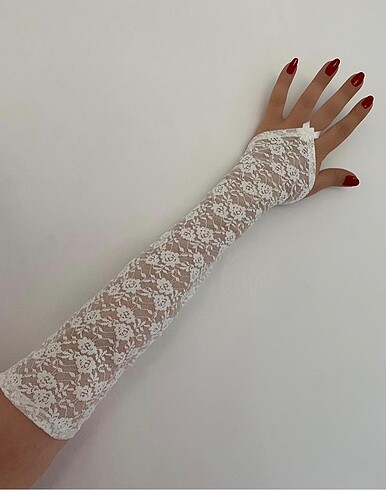 Dantel tül kolluk eldiven