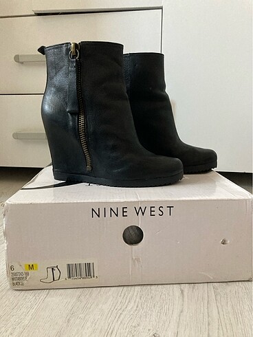 Nine West hakiki deri topuklu bot