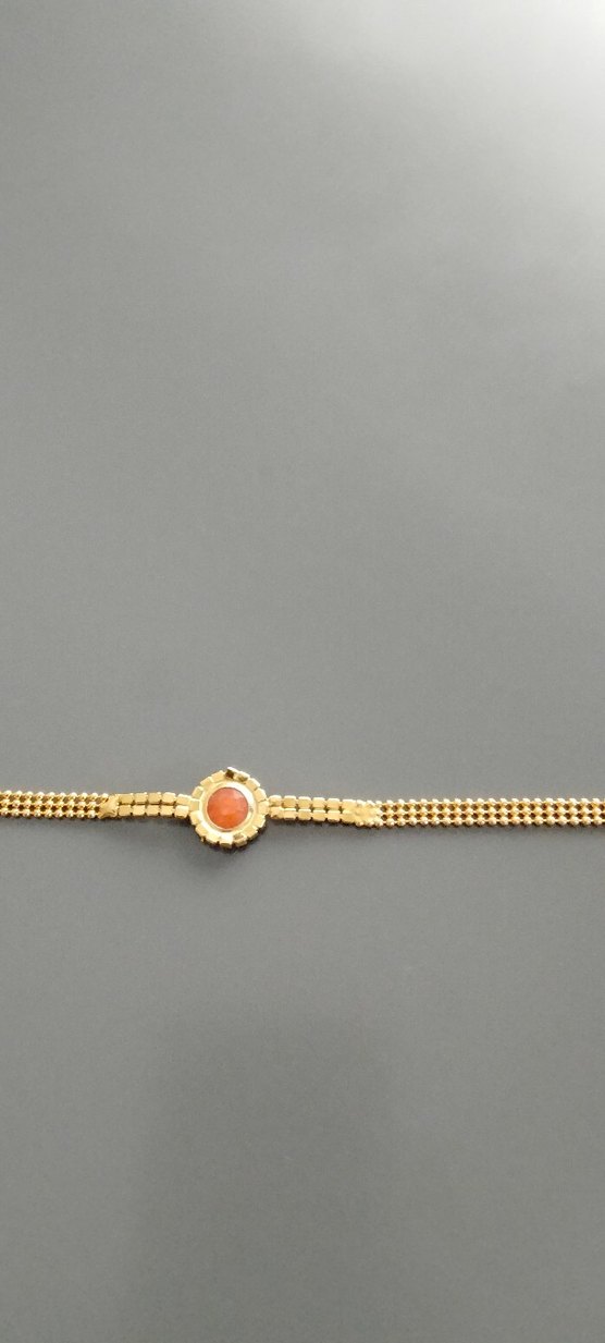 İşlemeli Boncuklu Altın Renk Bileklik - Görsel 2