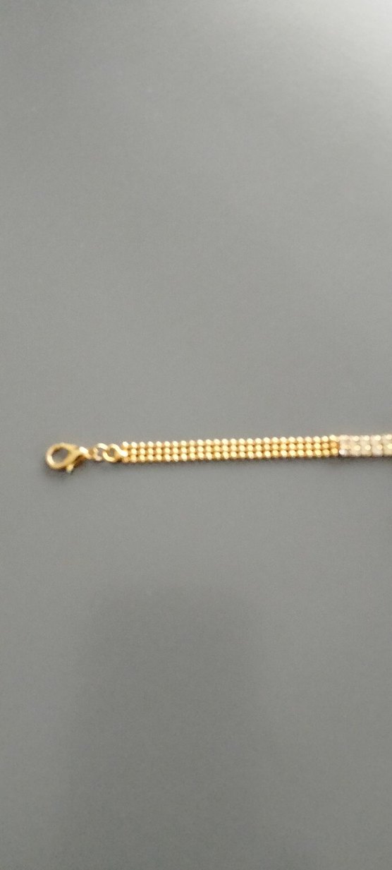 İşlemeli Boncuklu Altın Renk Bileklik - Görsel 3