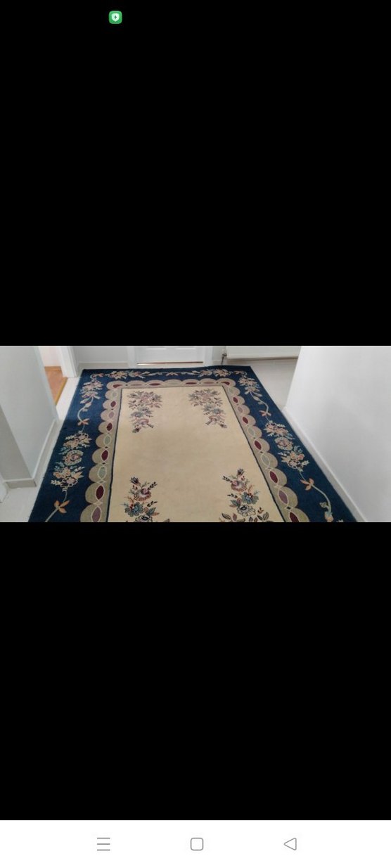 Bej Çiçek Desenli Yün Halı - Görsel 4