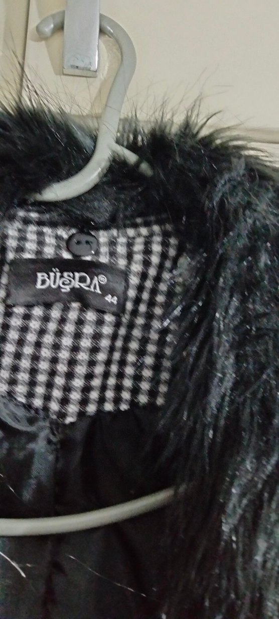 Kürk Detaylı Gri Uzun Kadın Kaban - Görsel 2