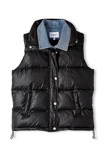 Twist Denim Mix Kapitone Yelek