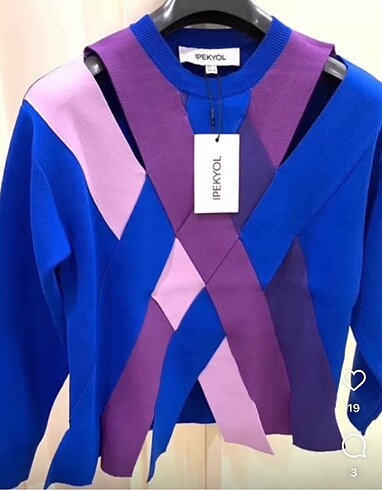 s Beden mavi Renk İpekyol Colorblock Triko