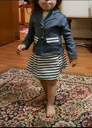 LC Waikiki kız çocuk etek ceket iç tshirt takım