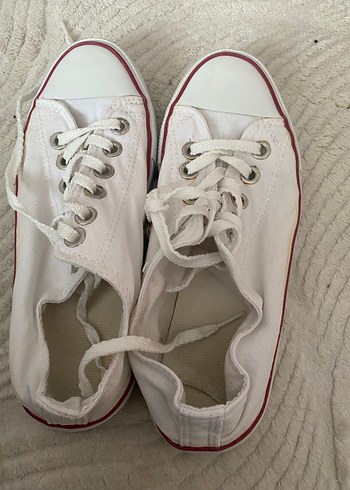 Beyaz Bağcıklı Kadın Spor Ayakkabı - Görsel 2