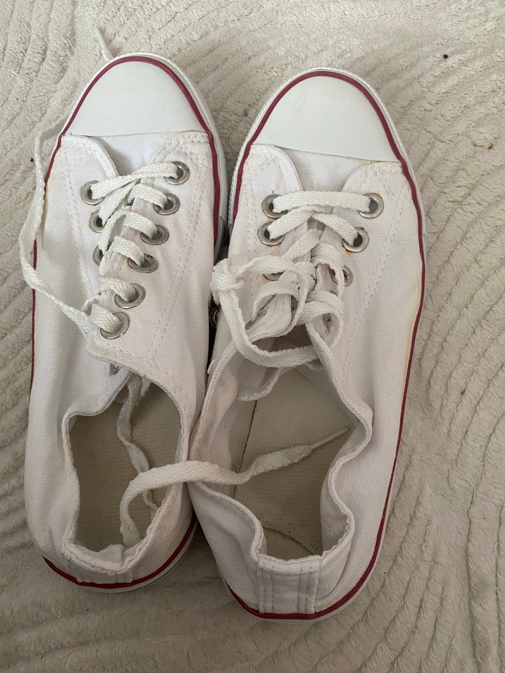 Beyaz Bağcıklı Kadın Spor Ayakkabı - Görsel 2