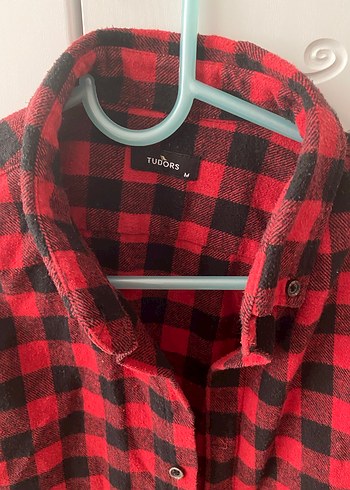 Kadın Kırmızı Kareli Pamuklu Gömlek - Görsel 3