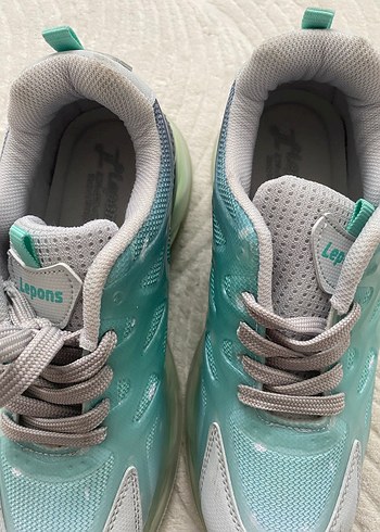 Turkuaz Bağcıklı Sokak Stili Kadın Spor Ayakkabı - Görsel 2