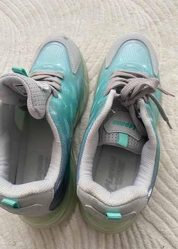 Turkuaz Bağcıklı Sokak Stili Kadın Spor Ayakkabı - Görsel 3