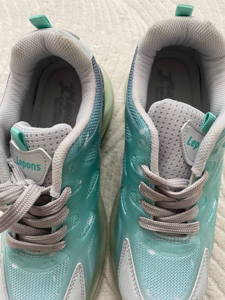 Turkuaz Bağcıklı Sokak Stili Kadın Spor Ayakkabı - Görsel 2