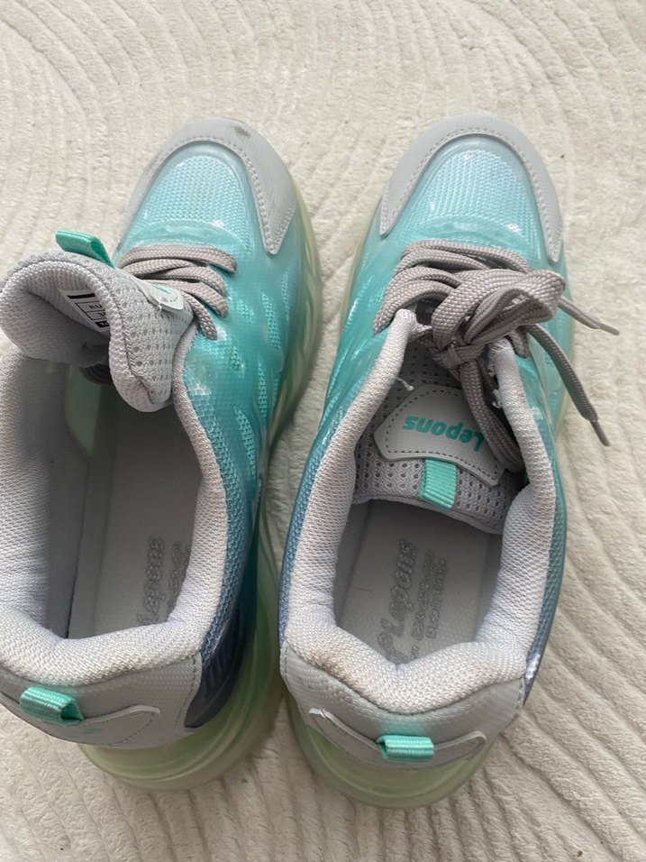 Turkuaz Bağcıklı Sokak Stili Kadın Spor Ayakkabı - Görsel 3