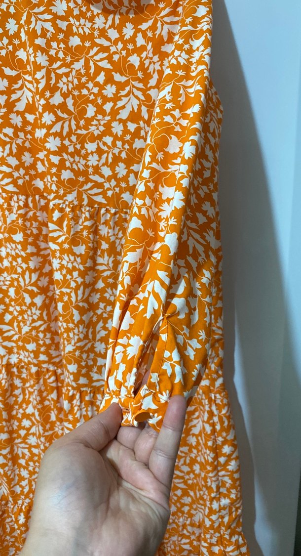 Sarı Renkli Uzun Bohem Elbise - Görsel 3