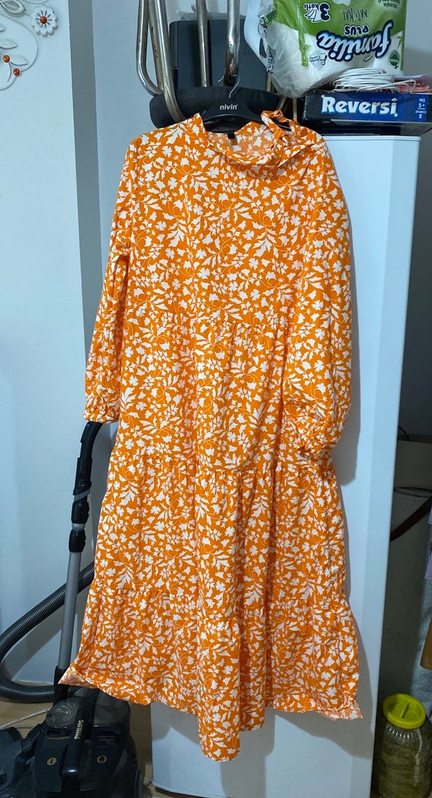 Sarı Renkli Uzun Bohem Elbise - Görsel 2