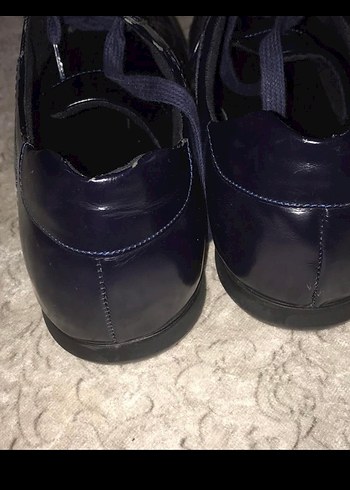 Koyu Mavi Goth Erkek Ayakkabı Bağı - Görsel 4