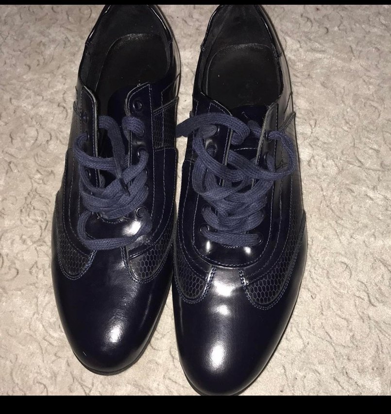 Koyu Mavi Goth Erkek Ayakkabı Bağı - Görsel 5