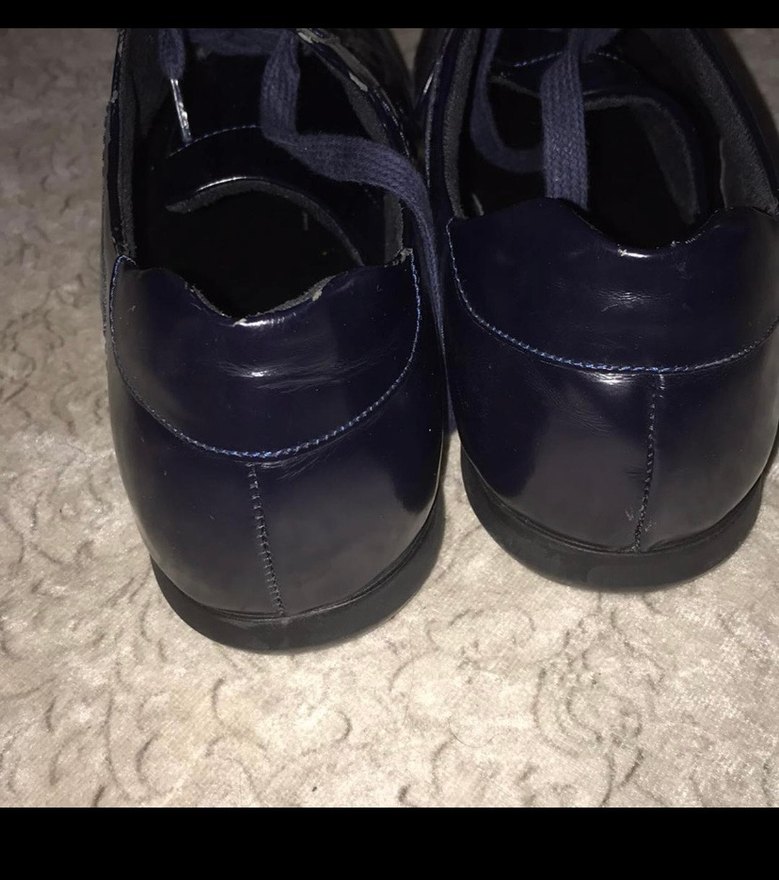 Koyu Mavi Goth Erkek Ayakkabı Bağı - Görsel 4