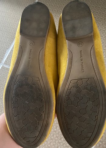 Sarı Süet Kadın Dolgu Topuklu Babet - Görsel 3