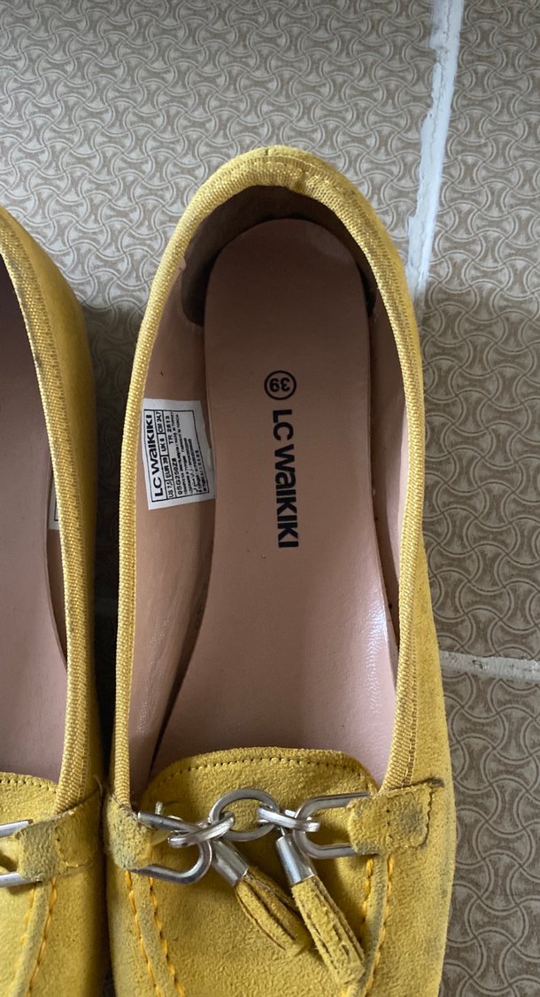 Sarı Süet Kadın Dolgu Topuklu Babet - Görsel 2