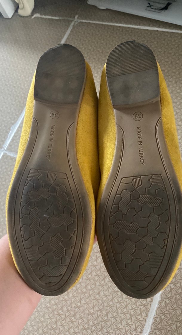 Sarı Süet Kadın Dolgu Topuklu Babet - Görsel 3