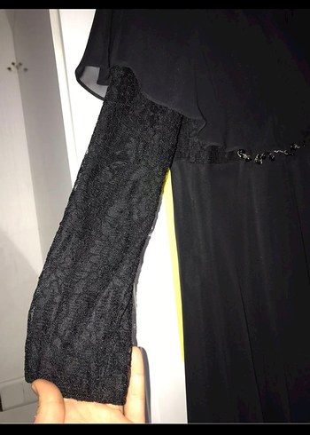 Uzun Siyah Gotik Abiye Elbise - Görsel 3