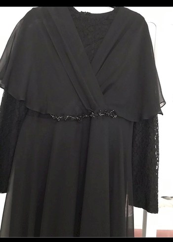 Uzun Siyah Gotik Abiye Elbise - Görsel 2