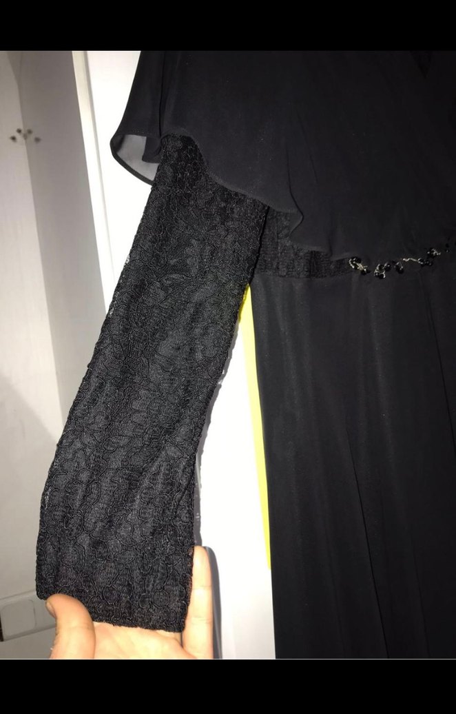 Uzun Siyah Gotik Abiye Elbise - Görsel 3
