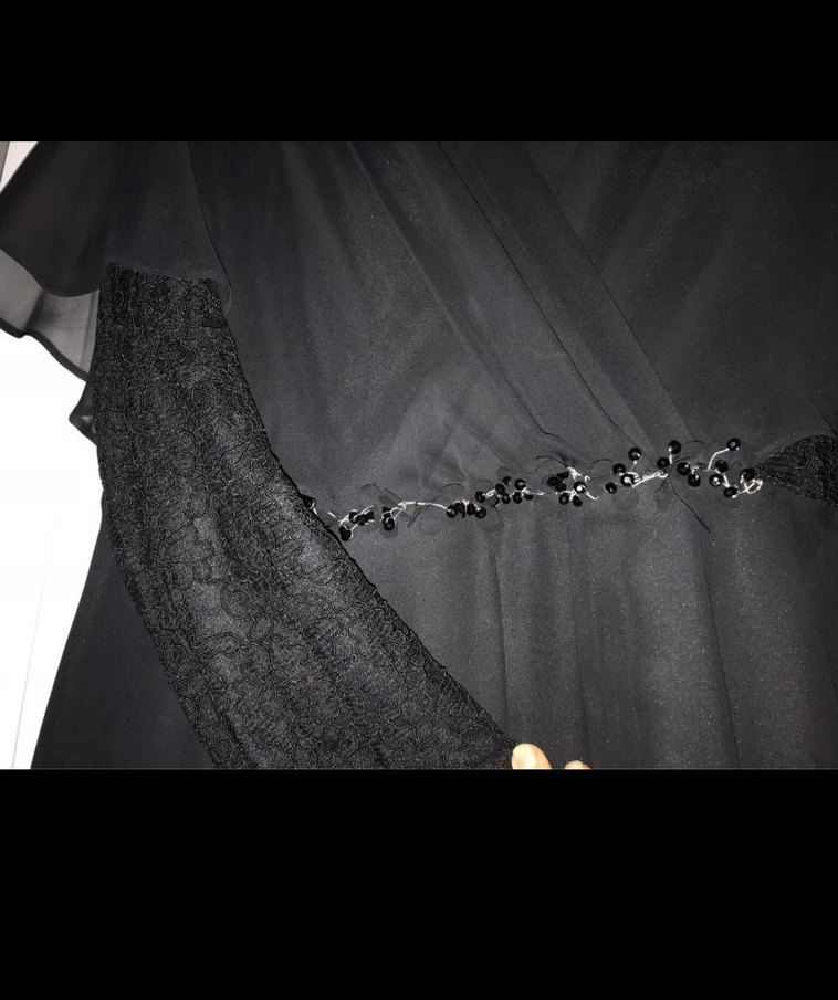 Uzun Siyah Gotik Abiye Elbise - Görsel 5